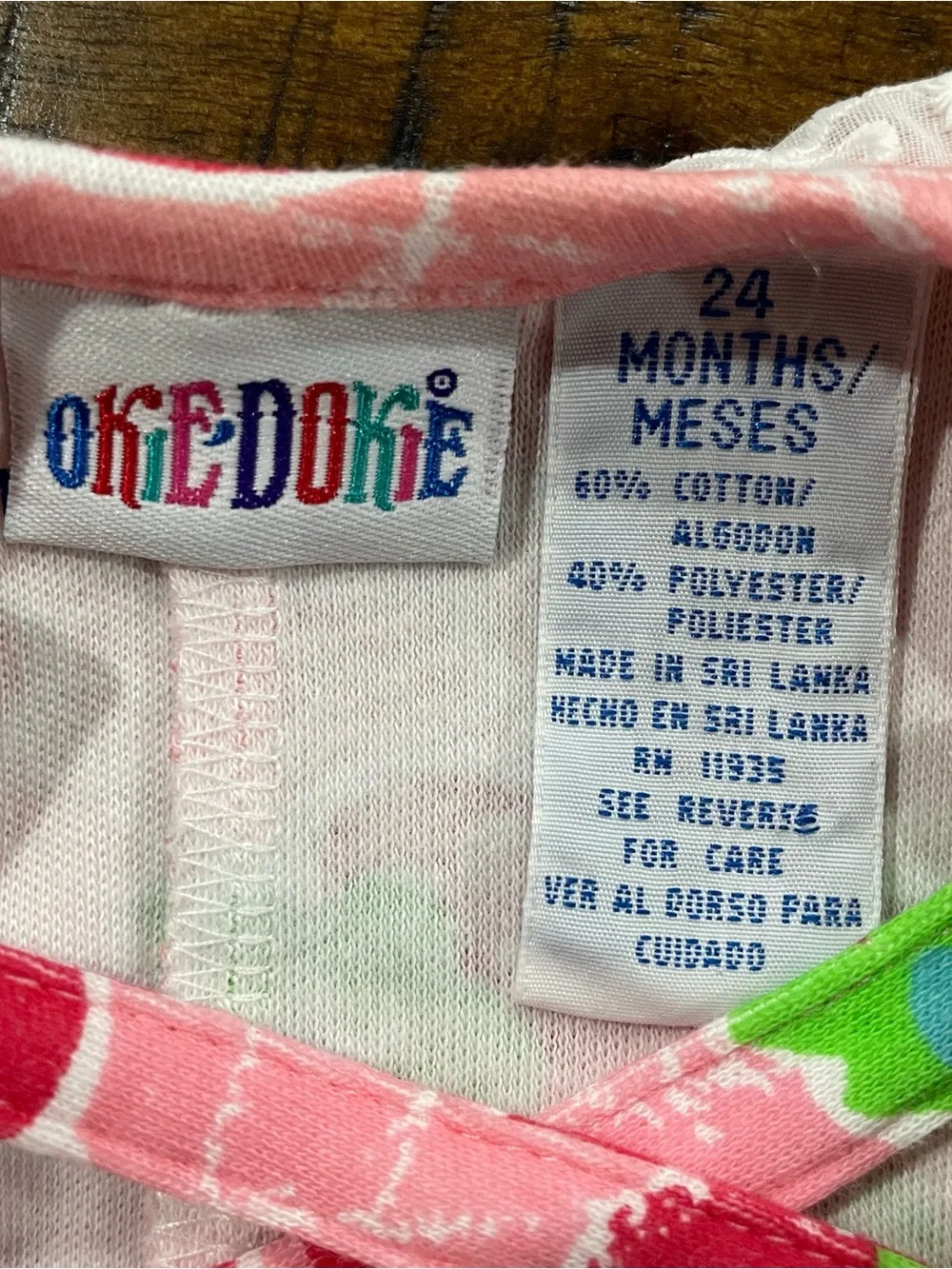 Vintage Okie Dokie Strawberry Bubble Romper 24M Rainbow Tag Lace Bows 90s